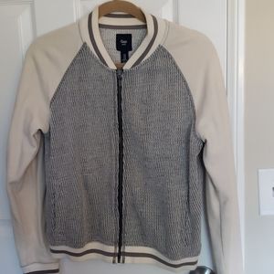 Gap Zip Up Gray Creme Sweathsirt Womens M